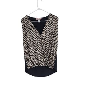 Elegant Black and Cream Chevron Women's Blouse